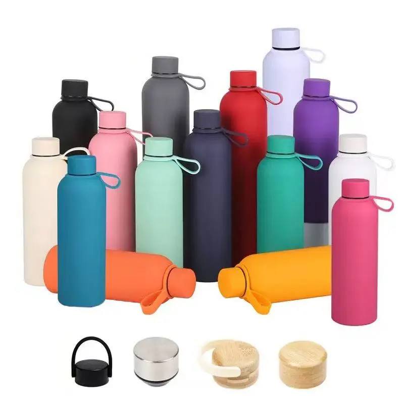 Wholesale Double Wall Stainless Steel Vacuum Sports Portable Water Bottle With Silicone Rope Manufacturer, Supplier