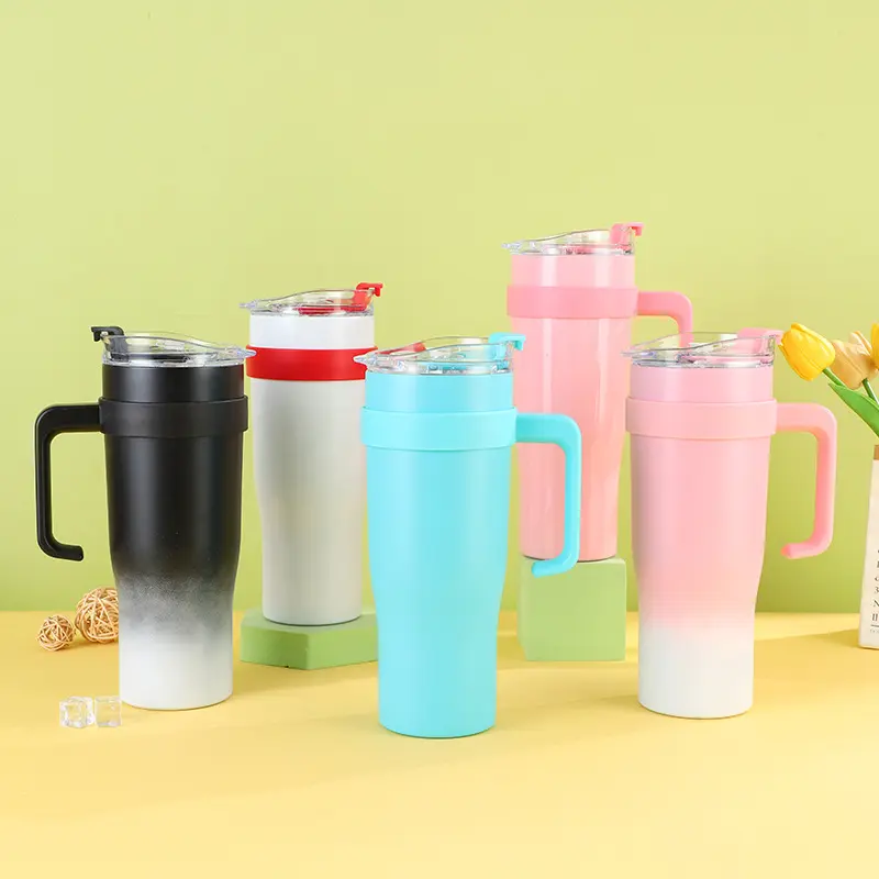 China 40oz Vacuum Insulated Stainless Steel Tumbler with Handle and Straw Factories, Factory