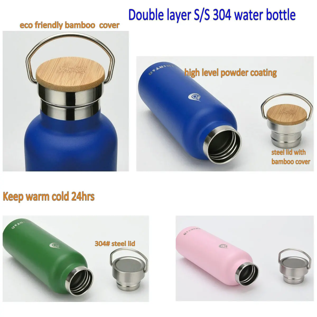China Powder Coated Drinking Sports Insulated Thermos Bottle with Lid Factories, Factory