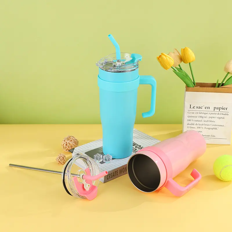China 40oz Vacuum Insulated Stainless Steel Tumbler with Handle and Straw Factories, Factory