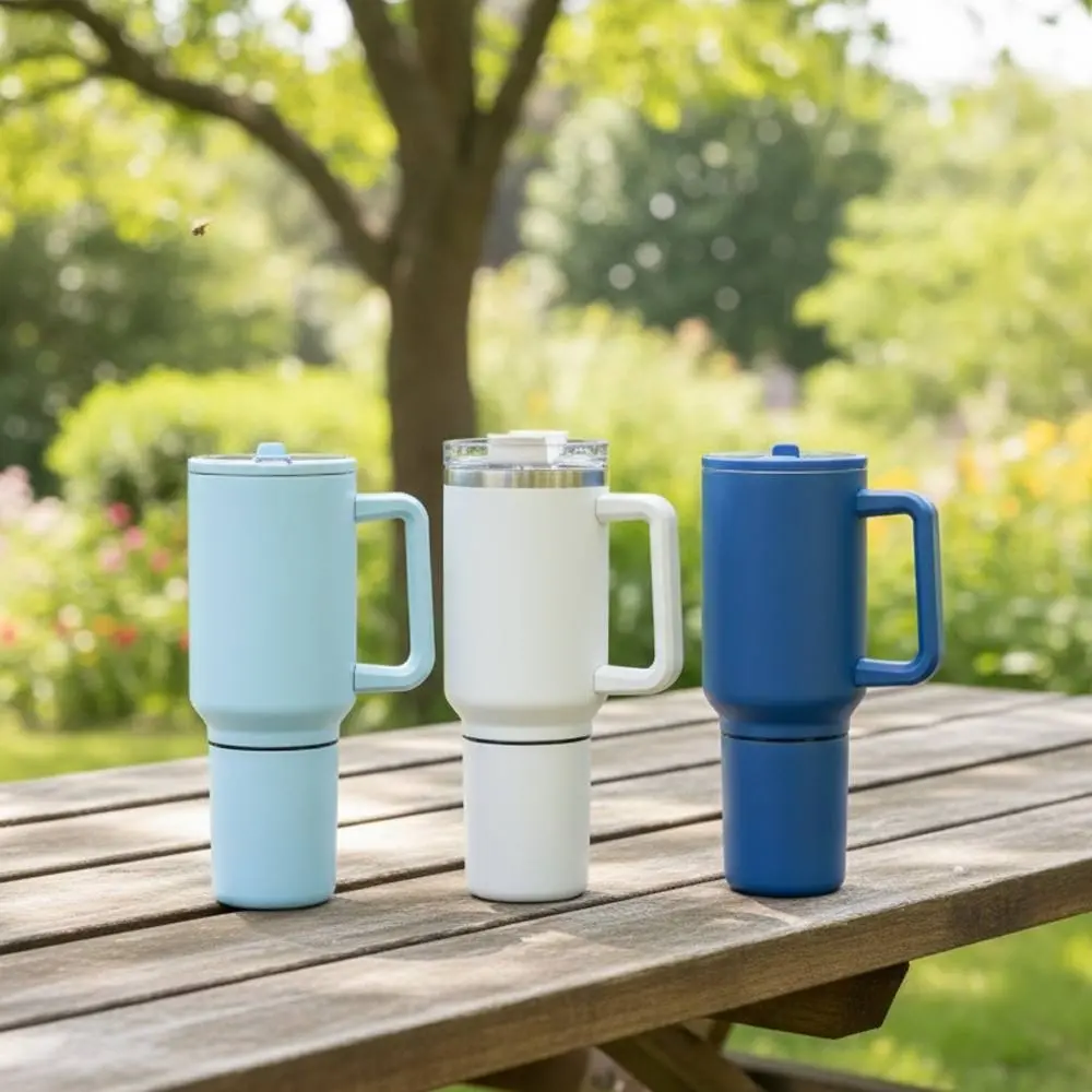 China New Arrival 40oz Stainless Steel Travel Tumbler with Straw and Handle Split Vacuum Bottle Supplier, Factory