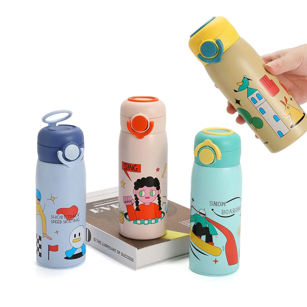 China 400ml Stainless Steel Kid’s Vacuum Flask Bottle with Bounce Cap and Lifting Ring Factories, Factory