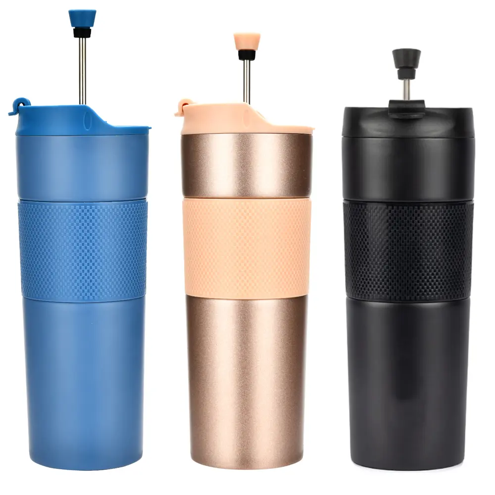 China 450ml Double Wall Stainless Steel Insulated French Press Coffee and Tea Maker Suppliers, Factories