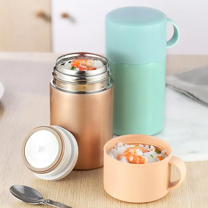 Wholesale Eco Friendly 550ml Double Wall Vacuum Insulated Food Lunch Box with Spoon Manufacturers, Suppliers