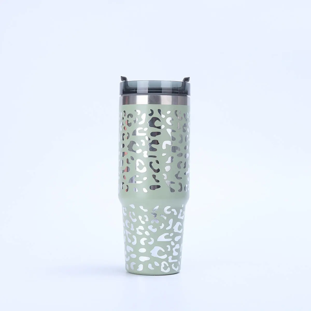 China Leopard Print 40oz Double Wall Stainless Steel Vacuum Insulated Travel Tumbler with Lid Supplier, Factory