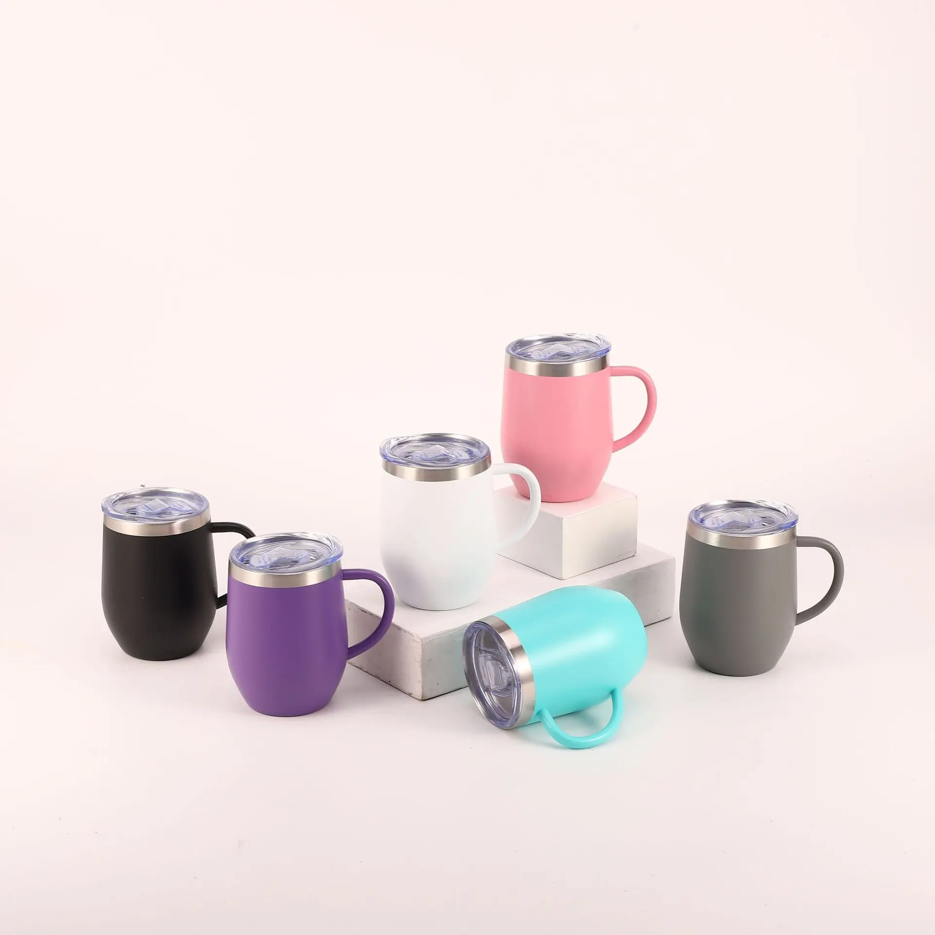 Wholesale 12oz Egg Shape Stainless Steel Vacuum Insulated Coffee Tumbler with Handle Supplier, Suppliers