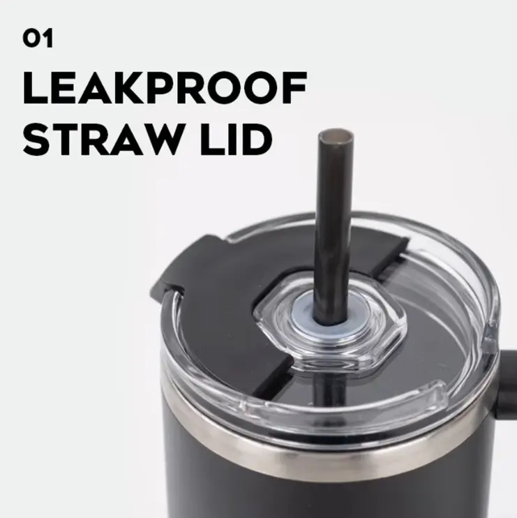 Wholesale 40oz Stainless Steel Eco-Friendly Insulated Travel Tumbler with Handle and Straw for Car Use Manufacturers, Manufacturer