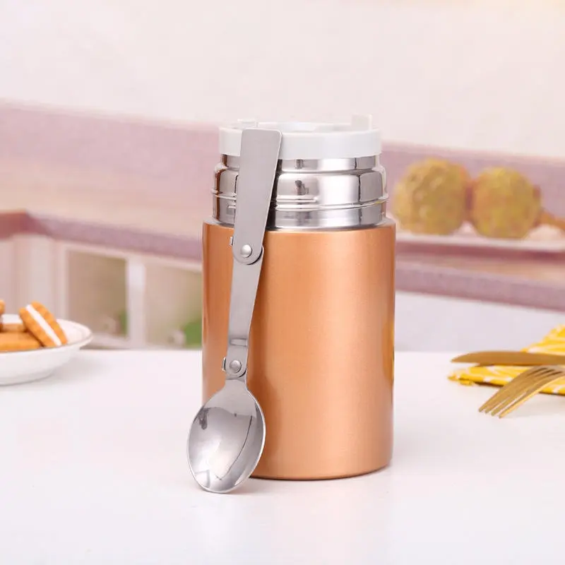 Wholesale Eco Friendly 550ml Double Wall Vacuum Insulated Food Lunch Box with Spoon Manufacturers, Suppliers