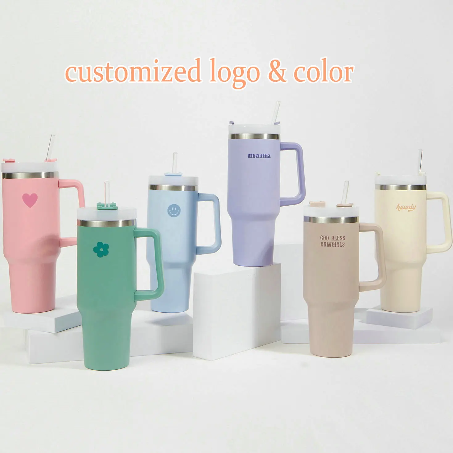 Wholesale Double Wall Stainless Steel Stanley 40oz Tumbler with Handle Insulated Car Cup with Straw Lid Suppliers, Factory
