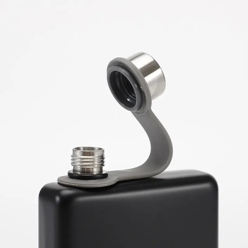Wholesale 8oz Portable Stainless Steel Square Hip Flask with Integrated Steel Cap for Men Supplier, Suppliers
