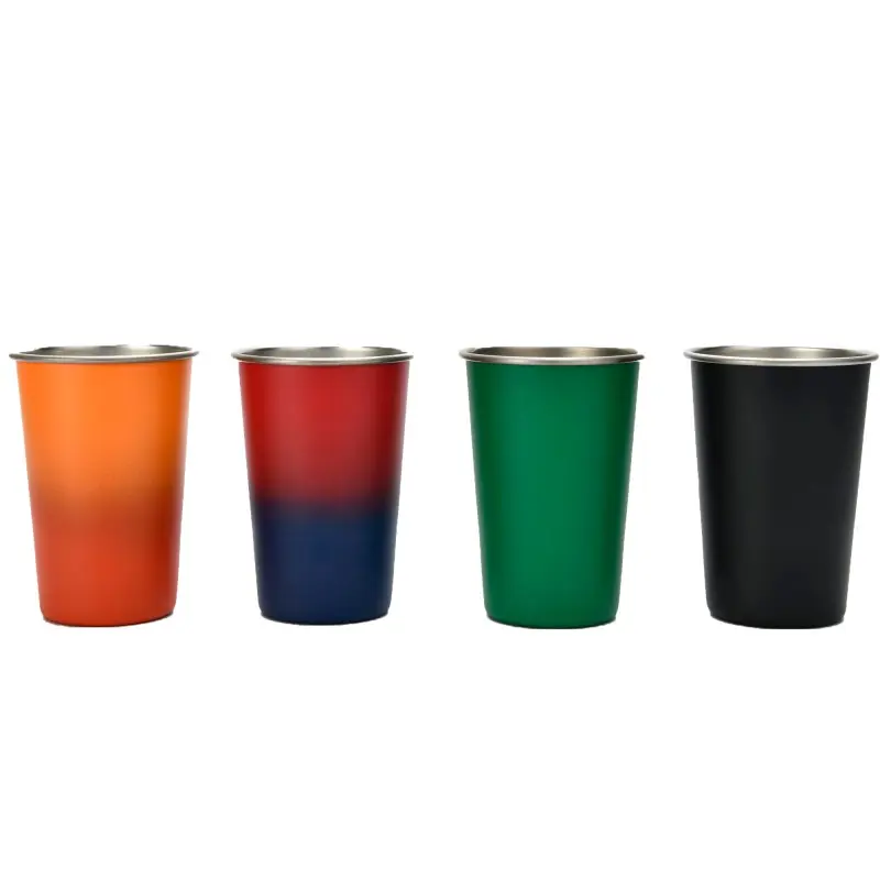 China 16oz Single Wall Stainless Steel Stackable Pint Cup for Outdoor Camp Factories, Factory