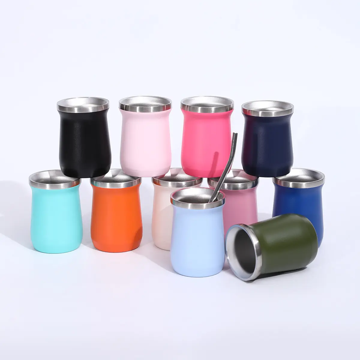 China 8oz Yerba Mate Cup Double Wall Vacuum Insulated Tea Cup Factories, Factory