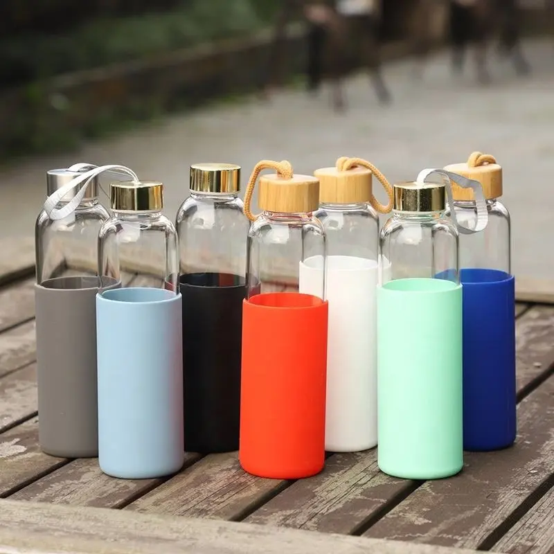 Wholesale Eco-friendly 500ml Single Wall Food Grade Drink Water Bottle with Silicone Sleeve Lid Suppliers, Factories
