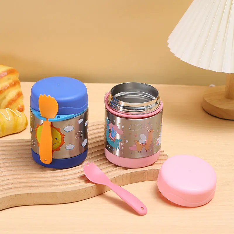 Wholesale Kids Insulated Food Jar with Spoon Stainless Steel Lunch Box Supplier, Factories