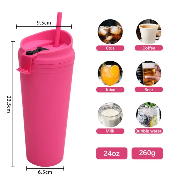 24oz Double-Wall Plastic Tumbler