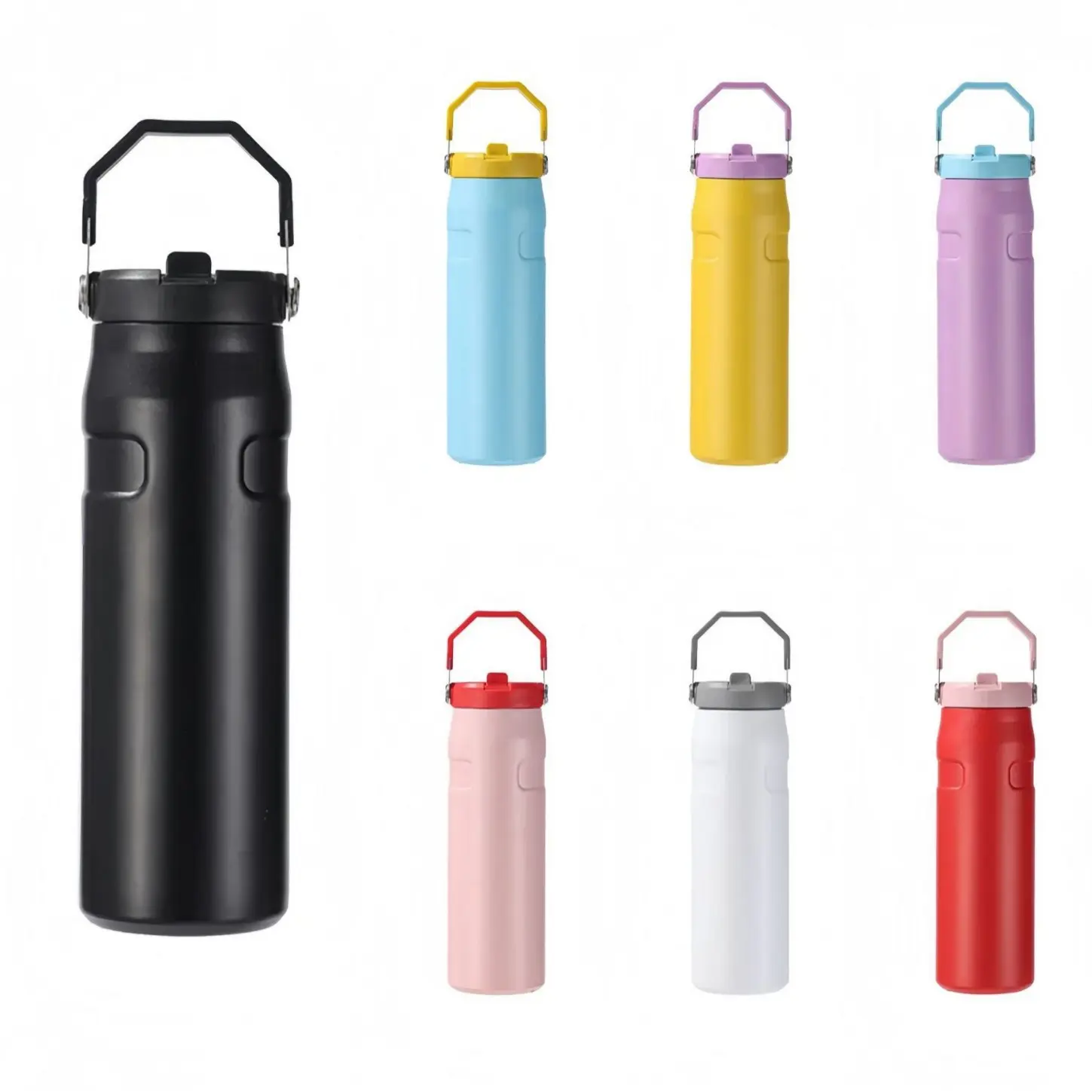 Wholesale 24oz Insulated Double Layer Water Bottle with Flip Straw Supplier, Suppliers