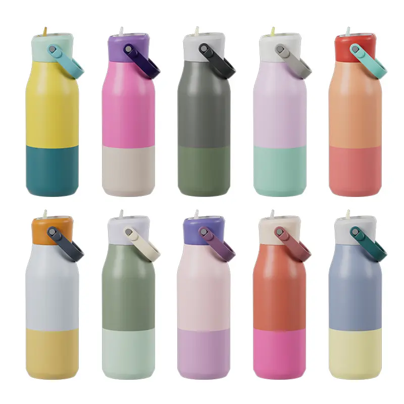 China Outdoor 13/23/30oz Double Wall Stainless Steel Thermos Cup Sports Water Bottle with Detachable Handle and Flip Straw Lid Supplier, Factories