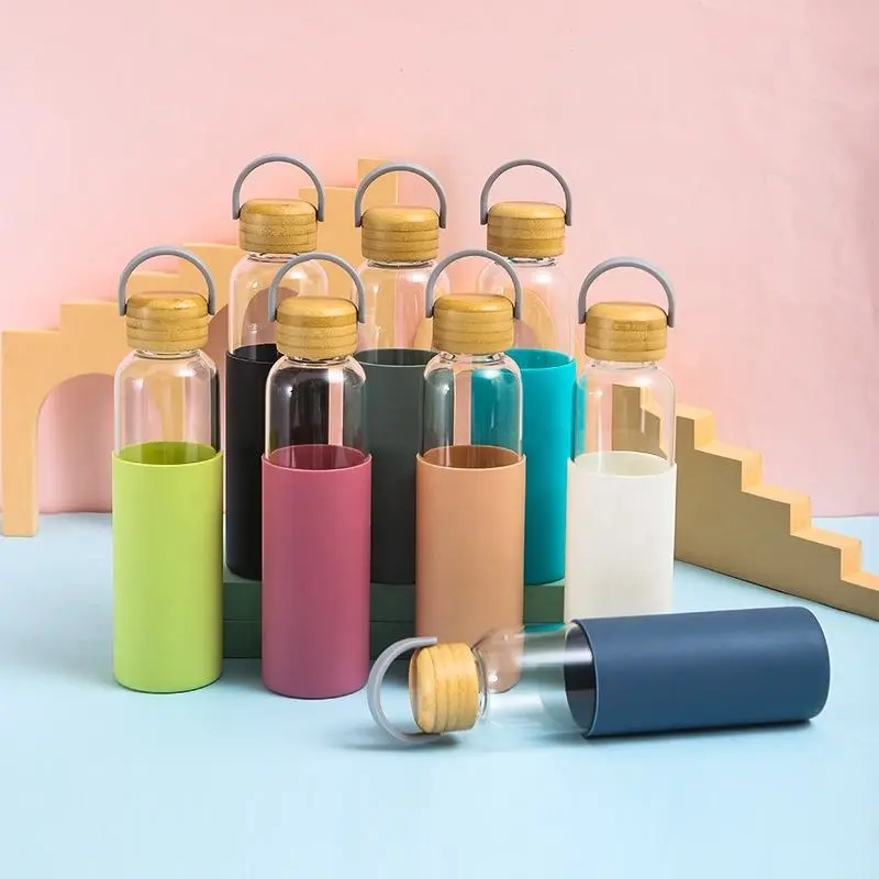 Wholesale Eco-friendly 500ml Single Wall Food Grade Drink Water Bottle with Silicone Sleeve Lid Suppliers, Factories