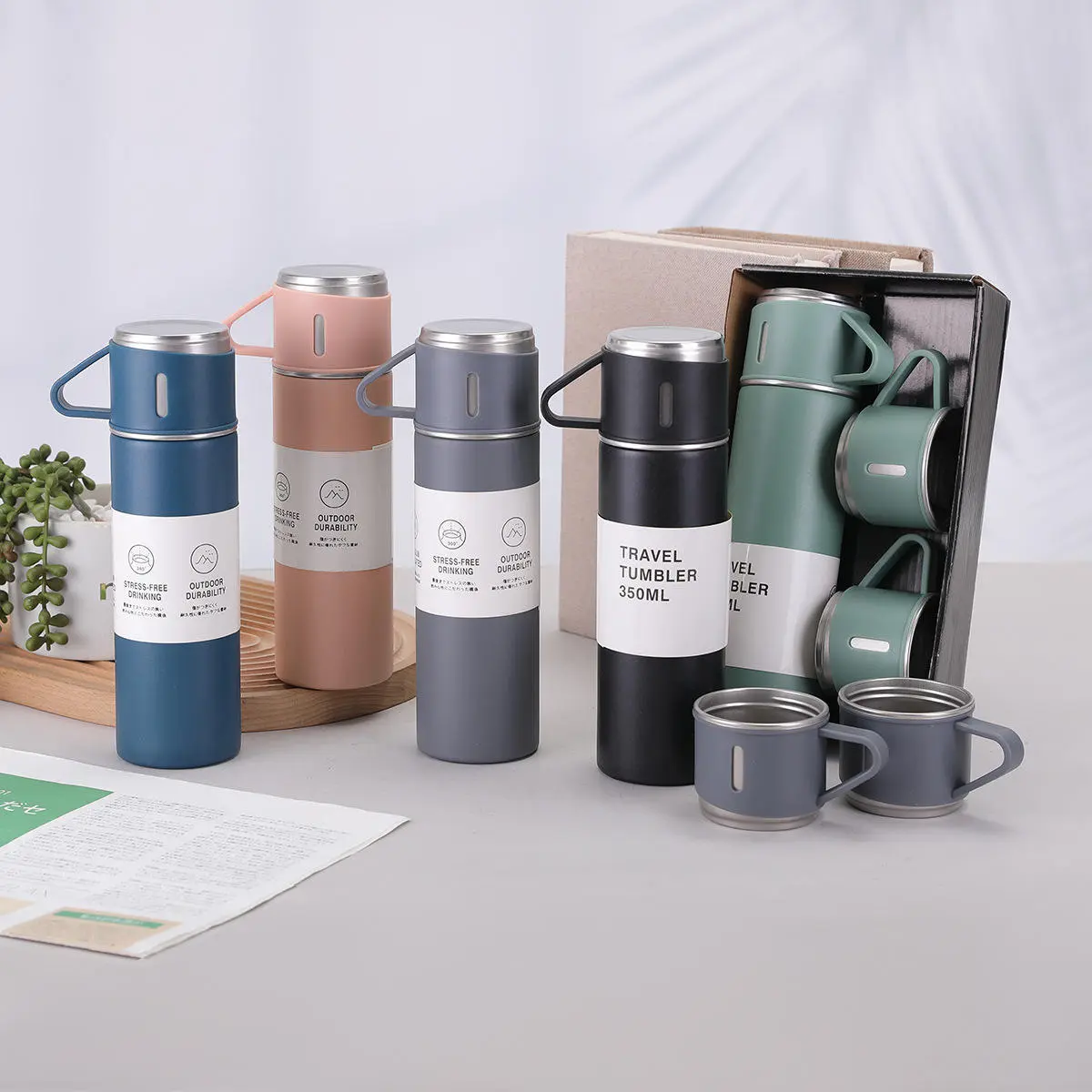 Wholesale Portable 500ml Insulated Vacuum Water Bottle Gift Set with Extra 2 Lids Manufacturer, Factory