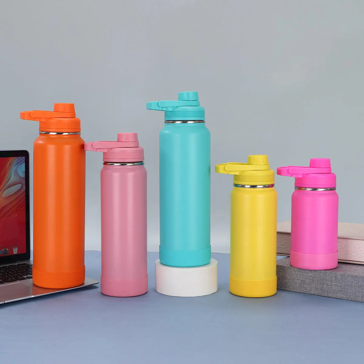 China Wide Mouth Stainless Steel Sports Water Bottle with Spout and Handle Lid Supplier, Suppliers