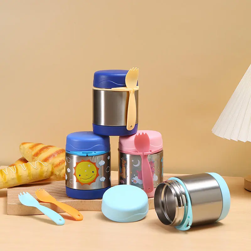 Wholesale Kids Insulated Food Jar with Spoon Stainless Steel Lunch Box Supplier, Factories