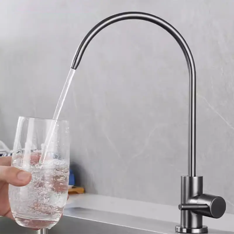 Cheap SUS304 stainless steel straight drink single cold faucet kitchen pure water purifier Suppliers, Factory