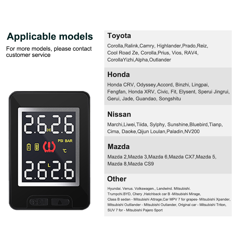 Hot Sale Universal Digital Security Alarm Tyre Pressure Monitoring System TPMS Sensor for Toyota Mazda Nissan Honda
