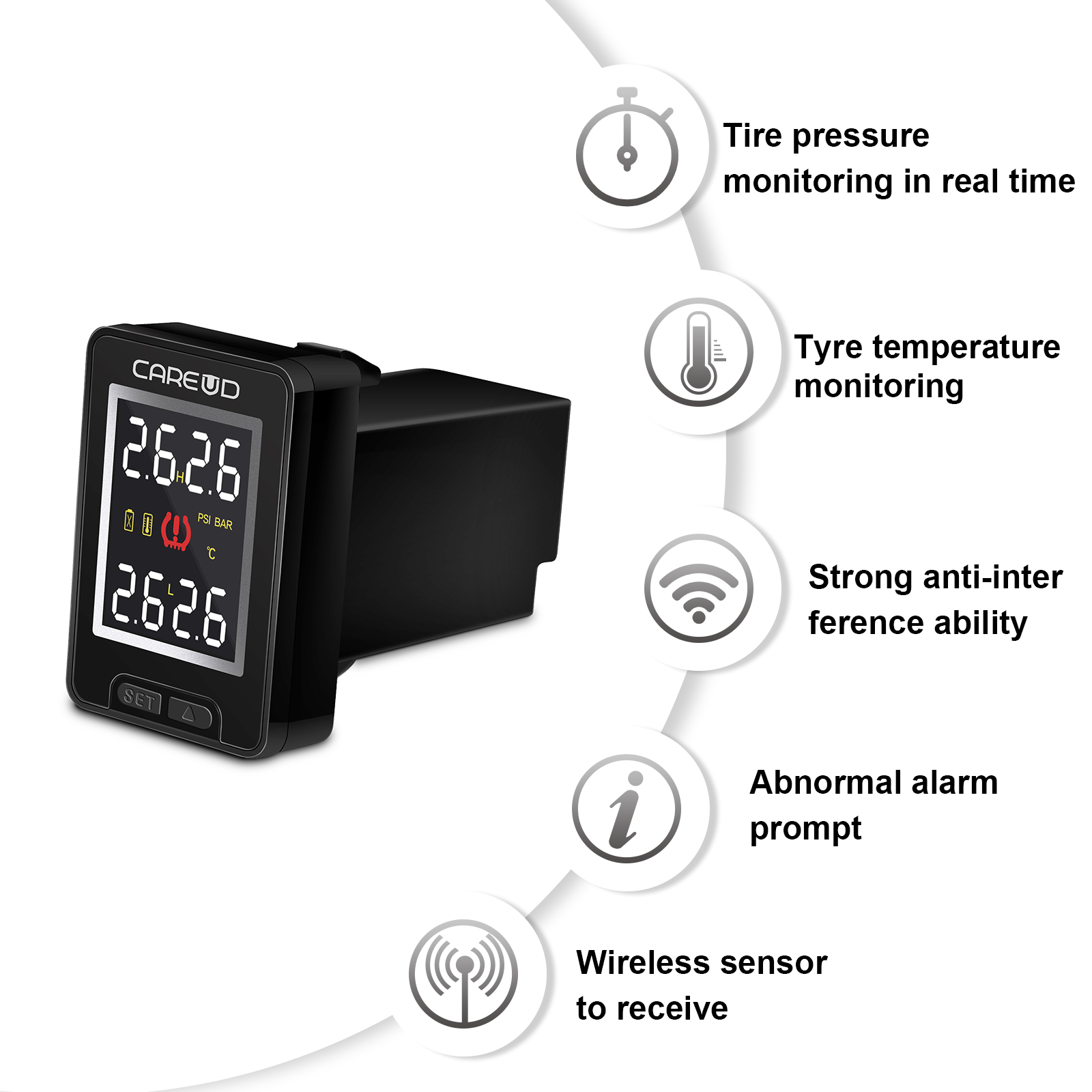 Hot Sale Universal Digital Security Alarm Tyre Pressure Monitoring System TPMS Sensor for Toyota Mazda Nissan Honda