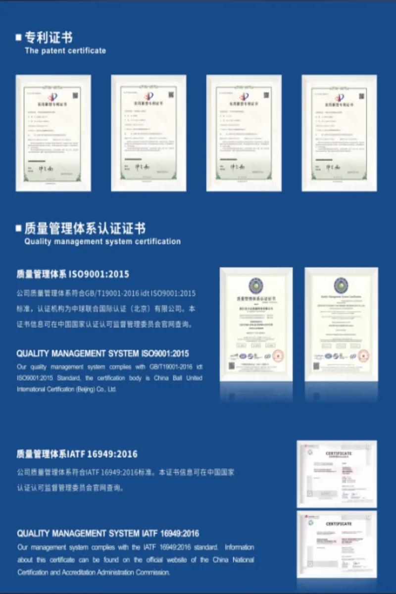 Quality Standard ISO IATF Certificate 2