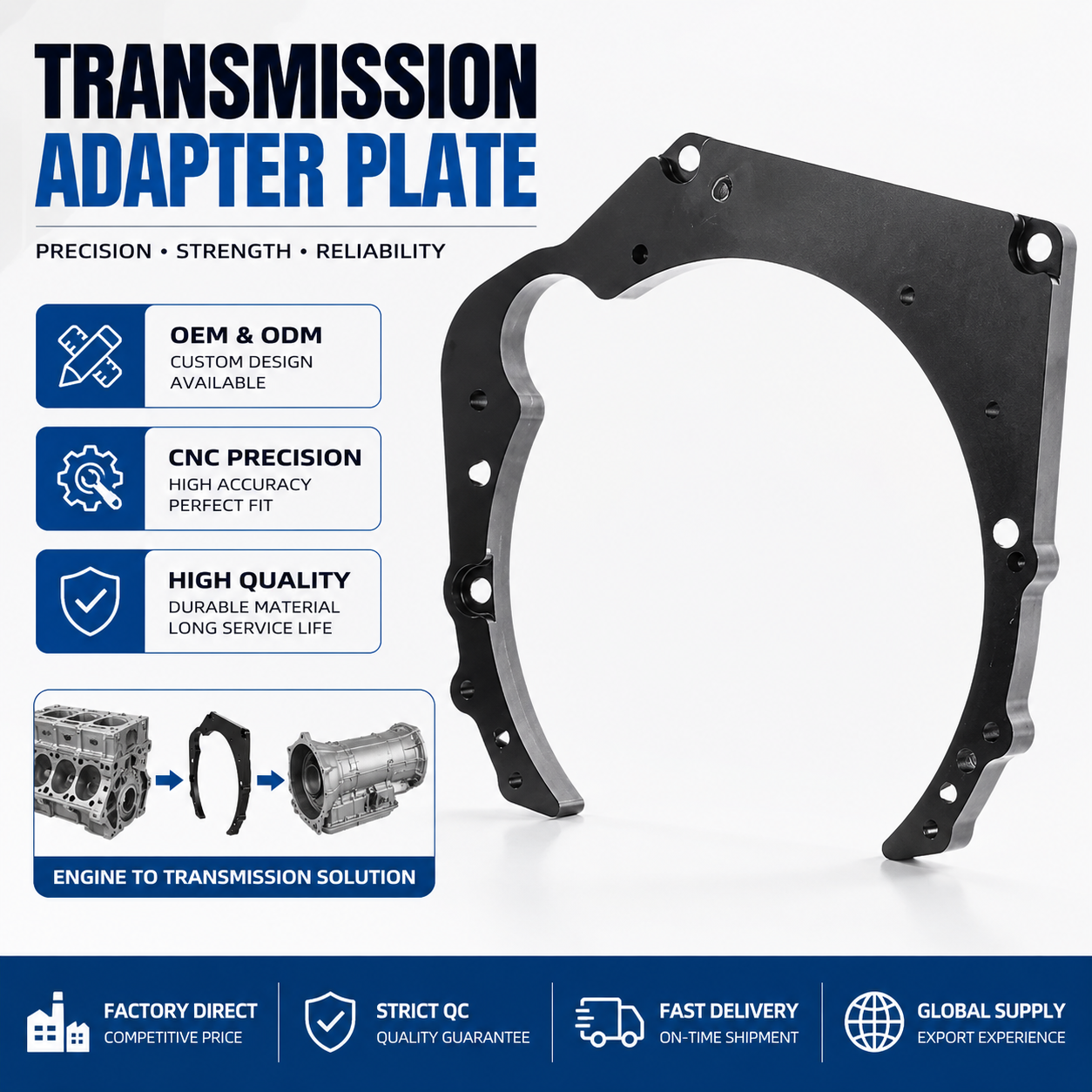 CNC Machining Part Manufacture Engine Swap Kit Transaxle Adapter Plate Custom Designed Transmission Connecting Adapter Plate