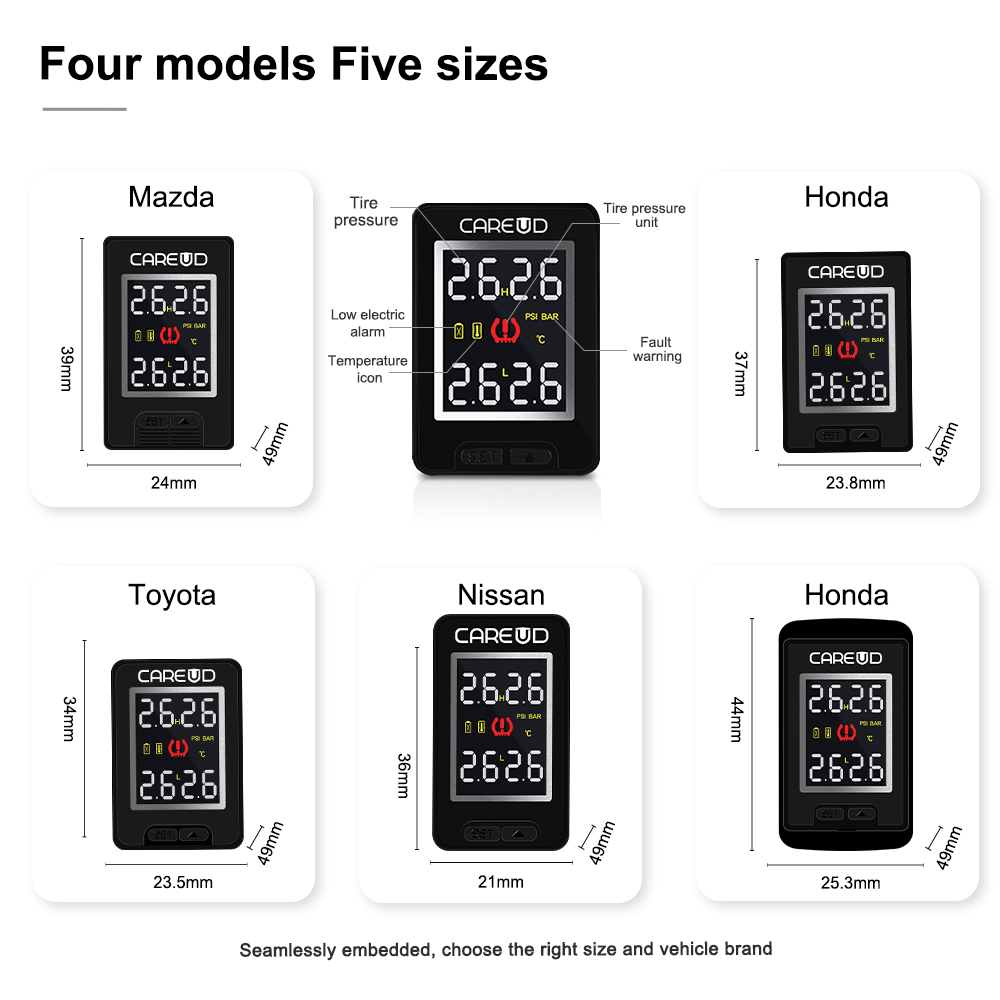 Hot Sale Universal Digital Security Alarm Tyre Pressure Monitoring System TPMS Sensor for Toyota Mazda Nissan Honda