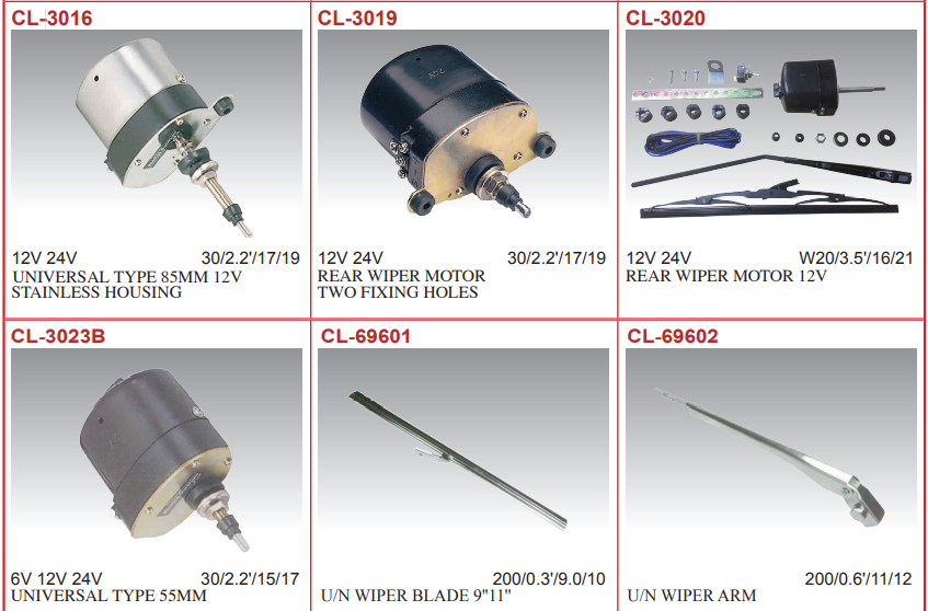 Chin Lang Auto Parts High Quality DC 12V For Peterbilt Heavy Duty Truck Electric Window Marine Wiper Motor CL-5170 ISO9001