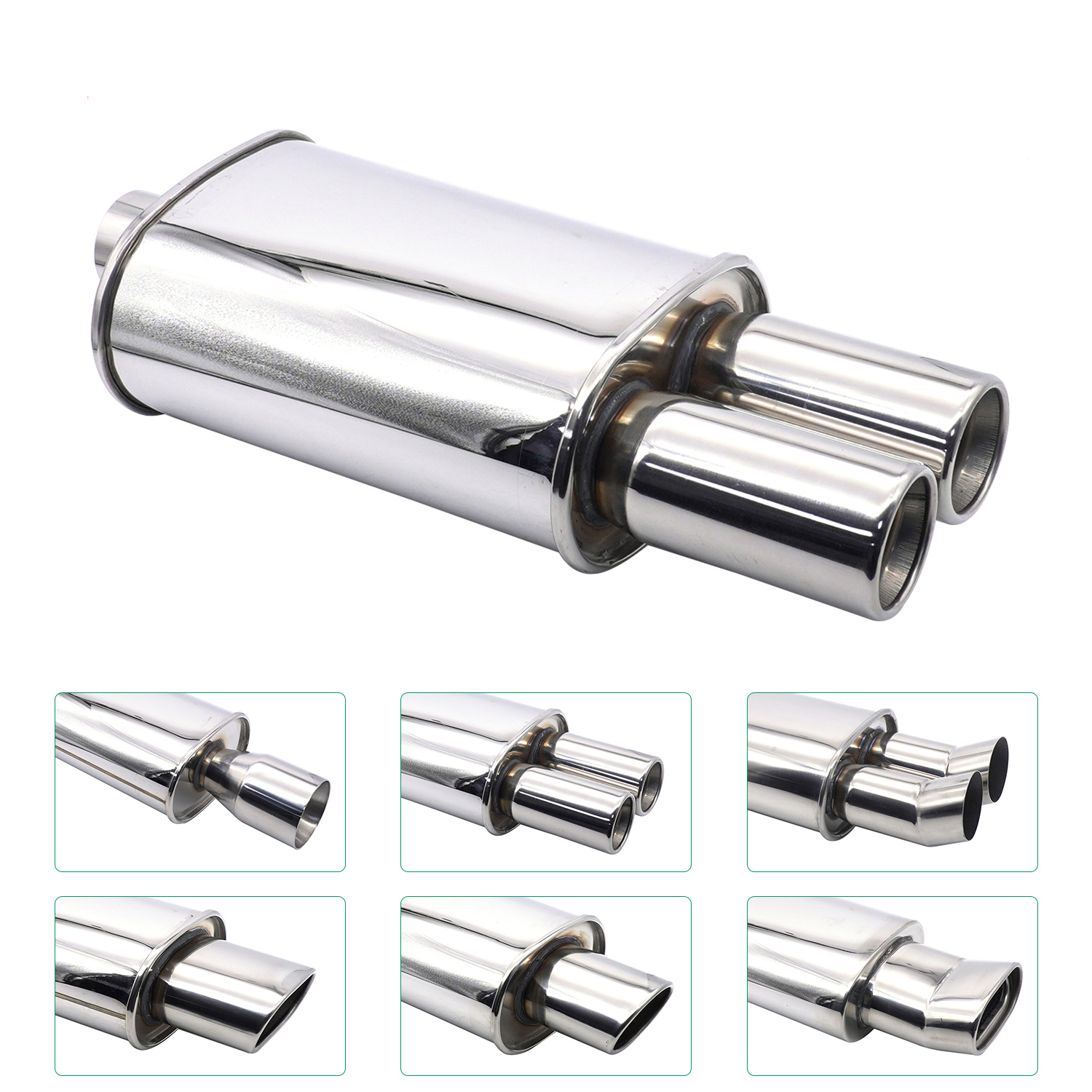 Universal Exhaust Pipe Muffler Tip Tube Tuning Exhausted Systems Auto Performance Parts Exhaust System 51mm-114mm Inlet Outlet