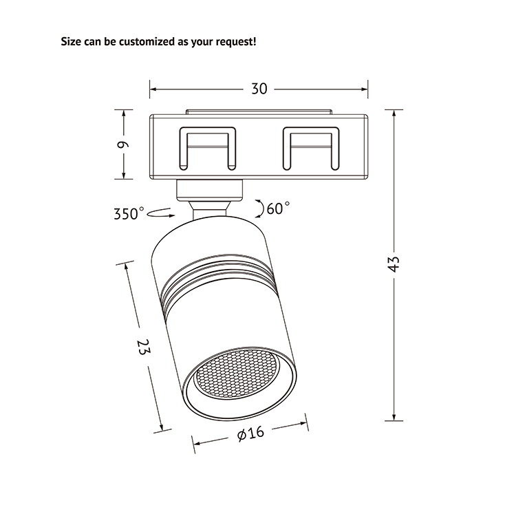 Factory Direct UL Certified 1W Aluminum 12V 24V Mini Track Spotlight for museum Display showcase