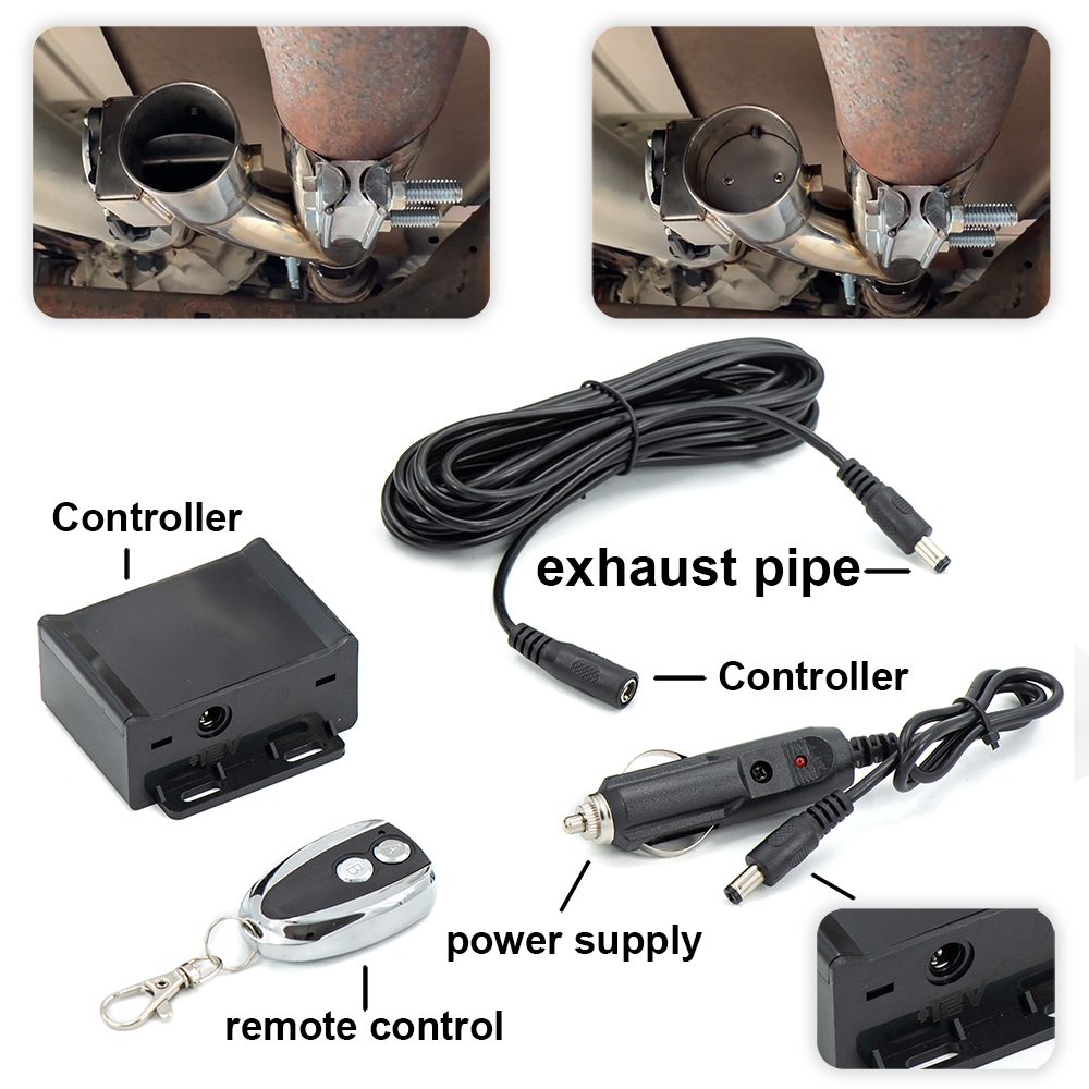 2.5 or 3 Inch Stainless Steel Y-Pipe Cutout Electric Exhaust Catback Downpipe with Remote Bypass Valve Performance Parts