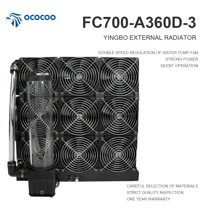 OCOCOO FC700-A360D-3 Dual Row 360 RGB Aluminum Water Cooling Heat Sinks Extreme DIY Computer CPU Car Server Fans Computer Case