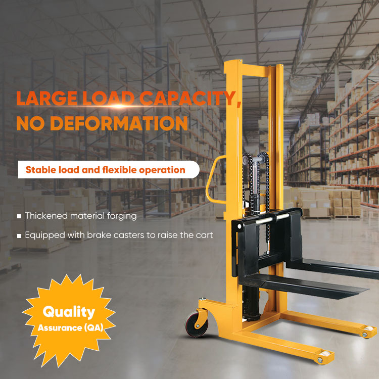 1- 3 Ton*1.6m Manual Pallet Stacker Hand Truck Forklift Hydraulic Jack Manual Stacker Hydraulic Jack