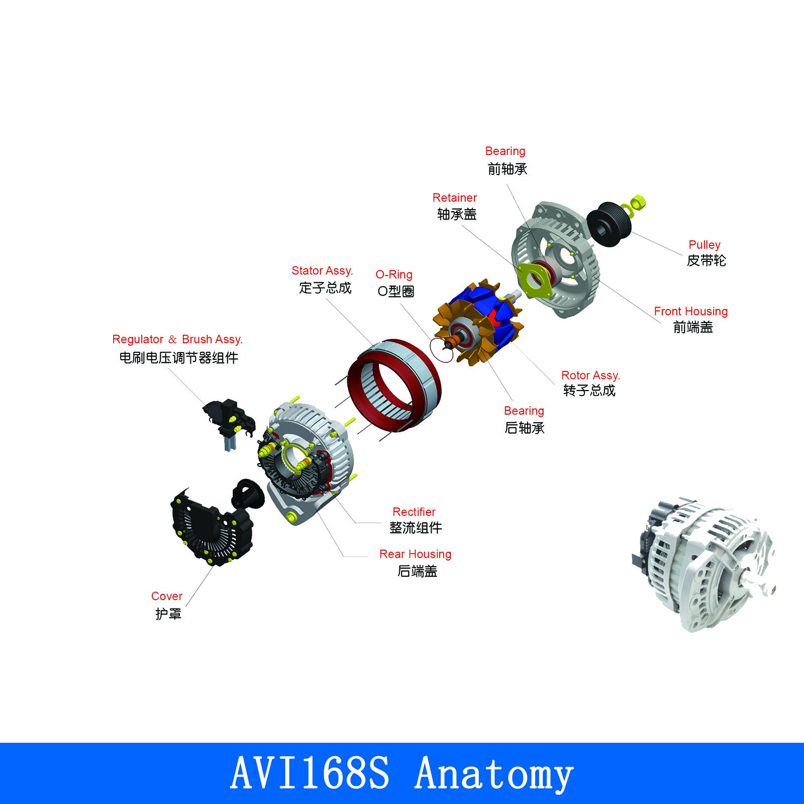 bus parts bus parts AViGS1001 New Condition 28V180A Alternator Assembly Electrical Auto Spare Parts for VW Car Bus for Machinery Alternator