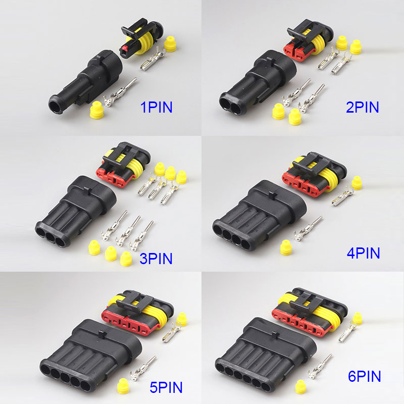 Te Pin Female High Housing PA66 Brass Contacts Automobile Terminal Tyco Amp Auto Waterproof Connector Kit Car