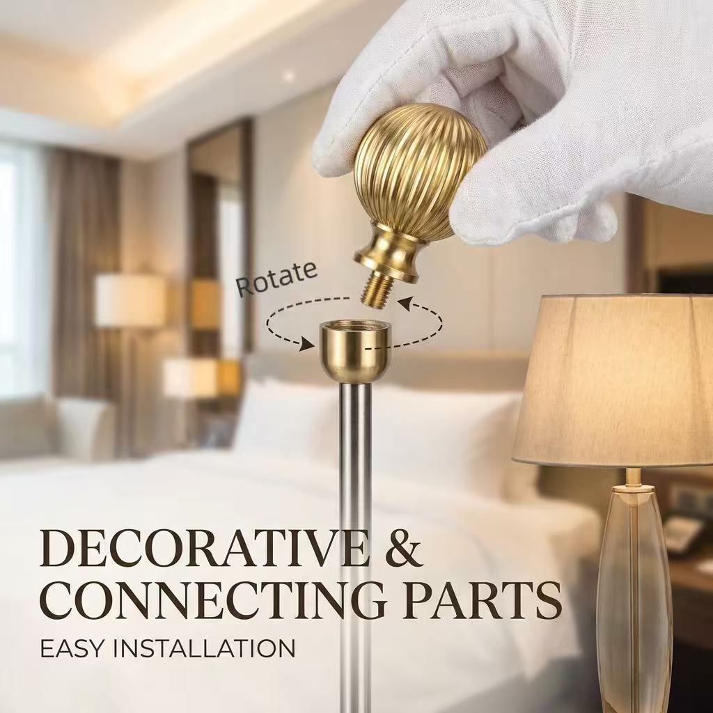 Brass Components for Lighting Fixtures, Custom Sizes, OEM/ODM, High-quality Surface Finishes, CNC Turning, ISO 9001 Certified