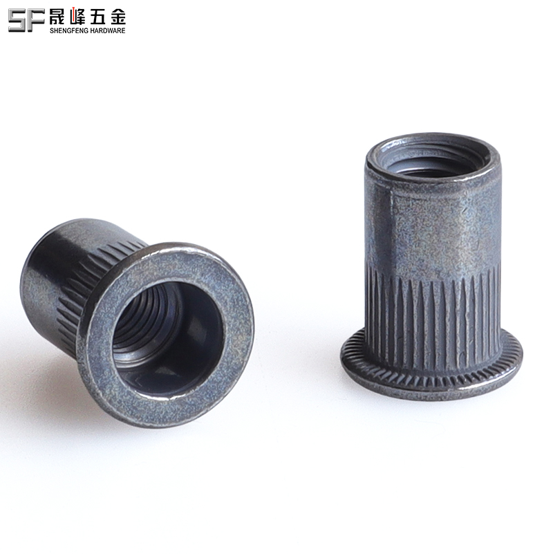 M3-M12 Metric/Imperial Zinc Plated Zinc-Nickel Alloy Flat Headed Knurled Body Rivet Nuts Open End Fastening