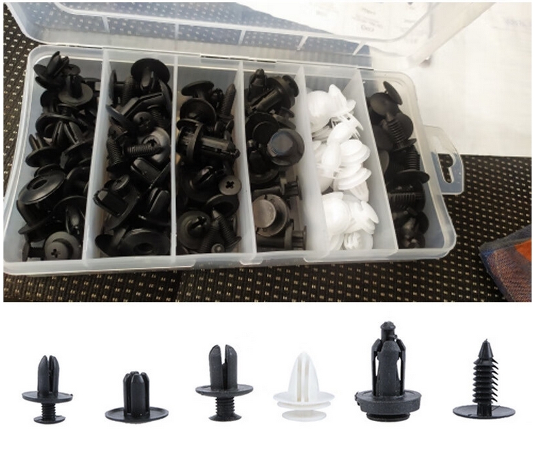 100pcs New Plastic Automotive Fastening Clips Push Fastener &amp; Screws for Car Parts