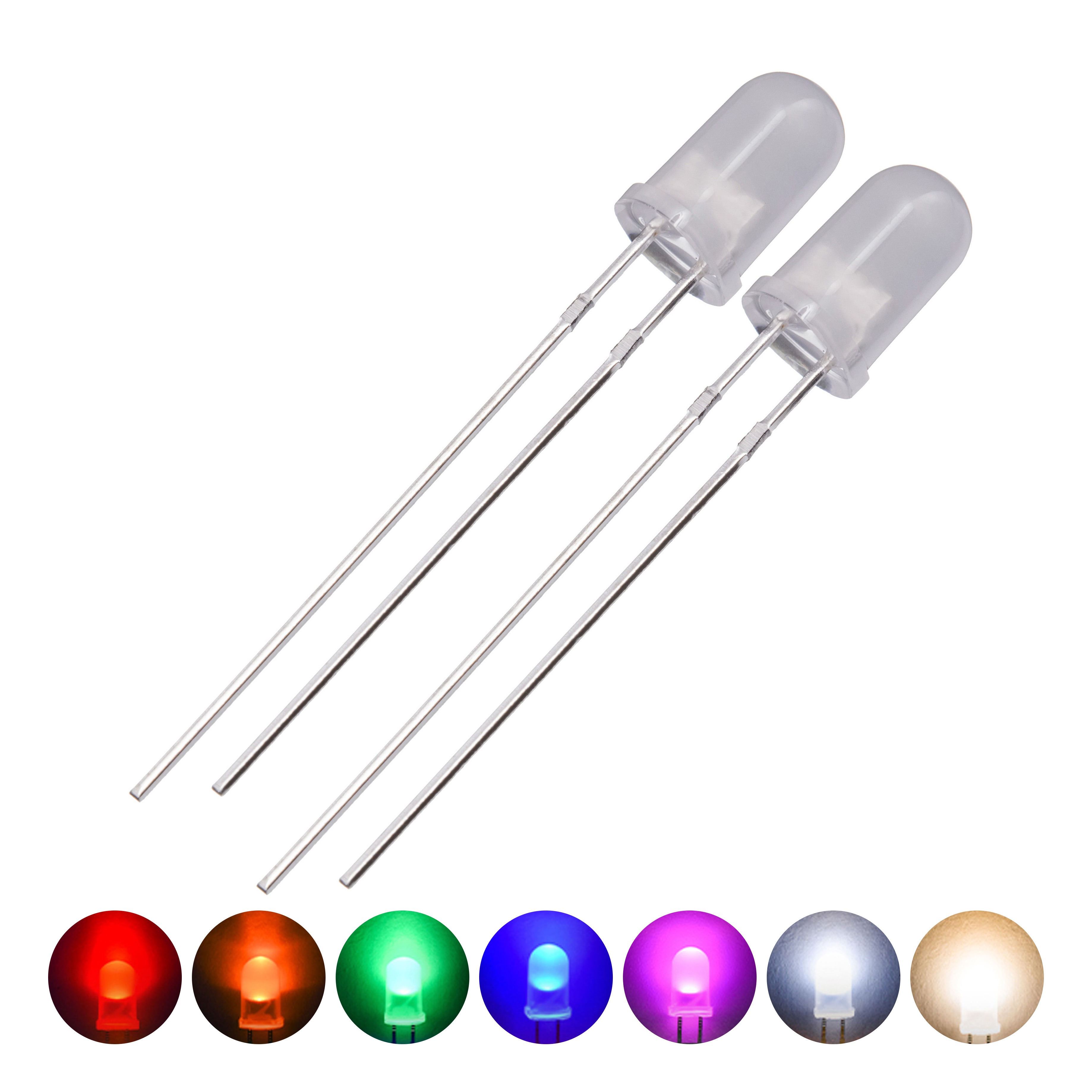 3mm/5mm LED Diode Lights Kit Pack Bright Green Blue Dimmable High CRI 95 Lighting Bulb Lamps Electronics Components