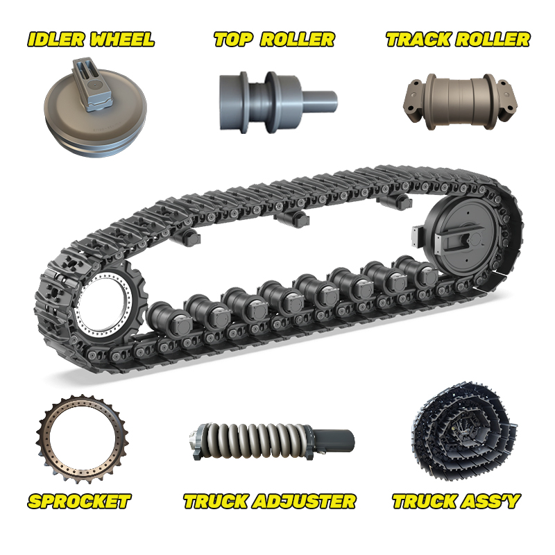 Komatsu Caterpillar Hitachi Shantui Track Shoe Pin Link Undercarriage Track Roller Final Drive Idle Wheel Sprocket Bolt Cushion Bulldozer Excavator Chassis Part