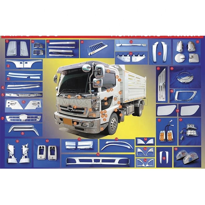 New Design Chrome Truck Body Spare Parts for Hino Truck Body Parts for HINO 300 / 500 / 700 / Range / Profia / Dutro