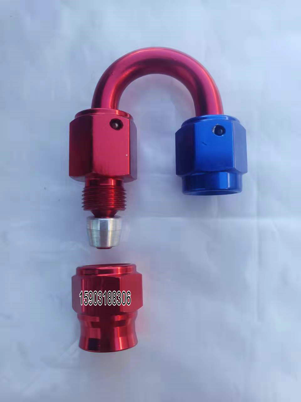 AN3 High-Performance 3AN Aluminum Alloy Racing Fittings with PTFE Hose End Stainless PTFE Swivel for Tuning Brake Systems