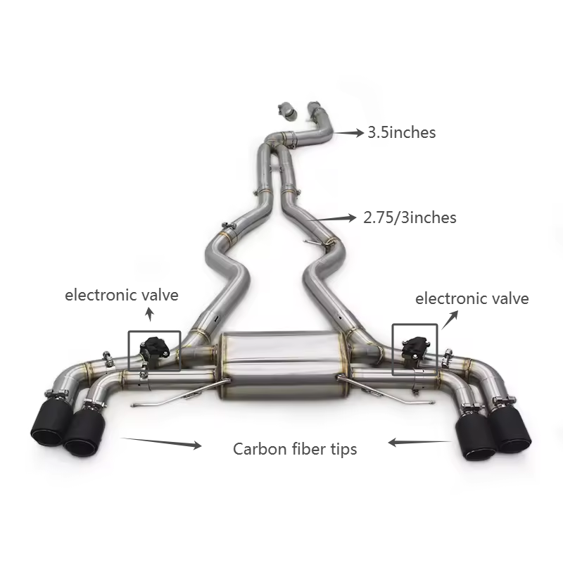 Tuning Exhaust System Auto Performance Parts for BMW B58 G20 M340/M340I 3.0T Catback Exhaust Muffler with Valves