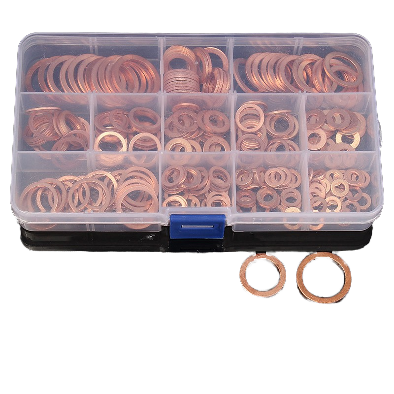 Factory Price 568pc Copper Washer Assortment Set Flat Washers Plastic Box Screws Bolts Fasteners