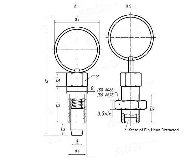 Stainless Steel Spring Indexing Pin Plungers Specs 8