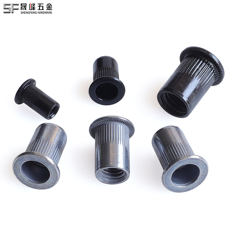 M3-M12 Metric/Imperial Zinc Plated Zinc-Nickel Alloy Flat Headed Knurled Body Rivet Nuts Open End Fastening